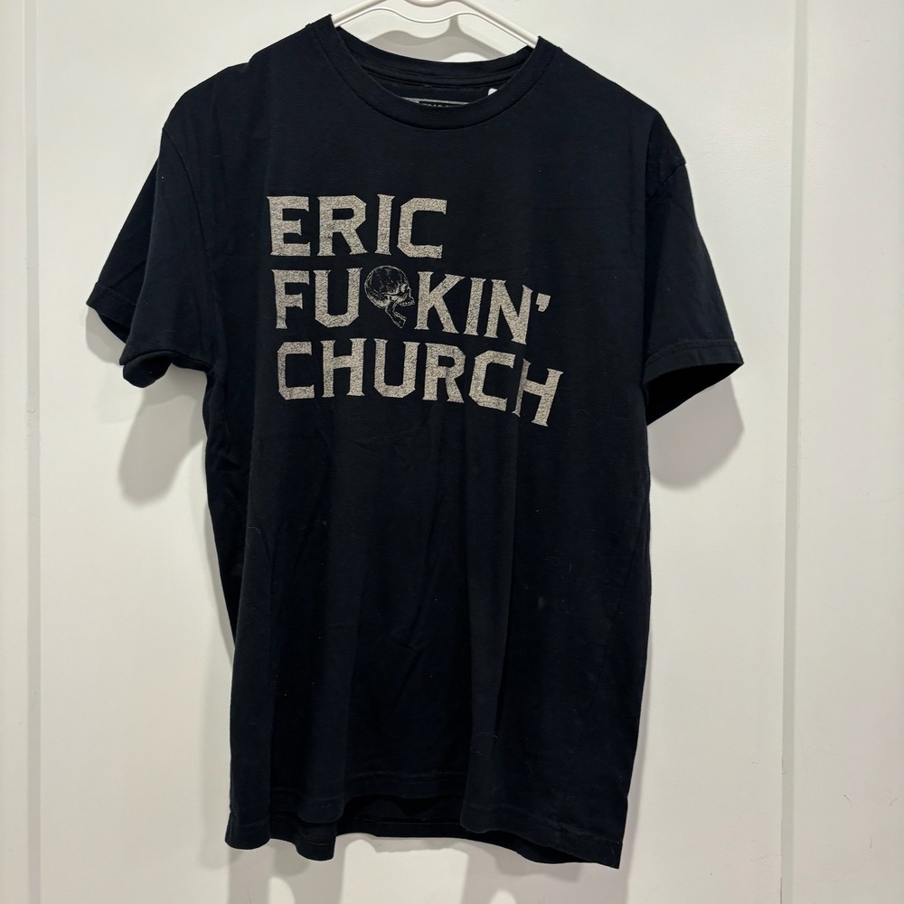 Eric Church Official Concert T-Shirt Black Graphic Tee Mens Medium EFC Skull
